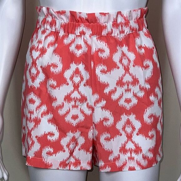 Mud Pie Silky Shorts in Peach / White - Picture 1 of 10